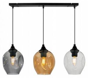 Lampa s tromi zdrojmi svetla so sklenenými tienidlami