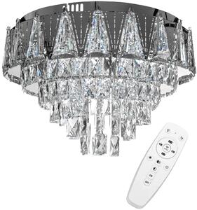 Toolight - Stropná lampa Crystal LED s diaľkovým ovládaním - chróm - APP776-1C