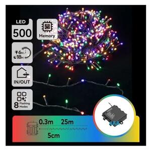 Aigostar - LED vonkajšia vianočná reťaz 500xLED/8 funkcií 4xAA 25,3 m viacfarebná