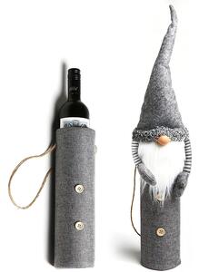 Tutumi - Vianočný obal na fľašu Santa Claus - šedá - 45 cm