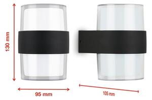 Telefunken 320405TF - Vonkajšie nástenné LED svietidlo 2xLED/8W/230V IP44 čierne