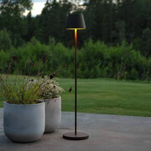 LED stojacia lampa na batérie Pomezia, čierna, 124 cm, IP54, USB, Čierna, Obývacia izba / jedáleň, Hliník, Moderný, Stojaca lampa