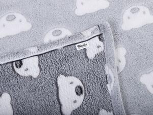 Biante Detská mikroplyšová deka MIP-030 Medvedíky na sivom 100x150 cm