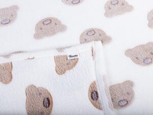Biante Detská mikroplyšová deka MIP-029 Medvedíky na bielom 75x100 cm