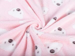 Biante Detská mikroplyšová deka MIP-028 Medvedíky na ružovom 75x100 cm