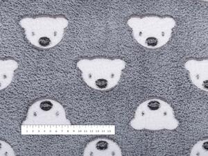 Biante Detská mikroplyšová deka MIP-030 Medvedíky na sivom 75x100 cm