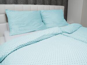 Biante Hrejivé posteľné obliečky Minky 3D bodky MKP-013 Ľadové modré Jednolôžko 140x200 a 70x90 cm