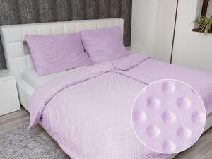 Biante Hrejivé posteľné obliečky Minky 3D bodky MKP-002 Fialové lila Jednolôžko 140x200 a 70x90 cm