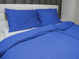 Biante Hrejivé posteľné obliečky Minky 3D bodky MKP-001 Modré Predĺžené 140x220 a 70x90 cm