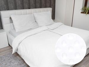Biante Hrejivé posteľné obliečky Minky 3D bodky MKP-033 Snehovo biele Predĺžené 140x220 a 70x90 cm