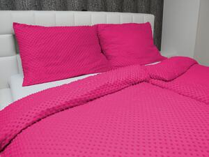 Biante Hrejivé posteľné obliečky Minky 3D bodky MKP-018 Purpurové Jednolôžko 140x200 a 70x90 cm