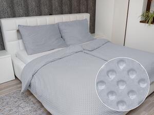 Biante Hrejivé posteľné obliečky Minky 3D bodky MKP-050 Striebornosivé Jednolôžko 140x200 a 70x90 cm
