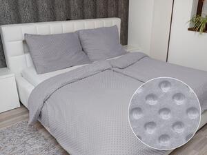 Biante Hrejivé posteľné obliečky Minky 3D bodky MKP-048 Sivé Jednolôžko 140x200 a 70x90 cm