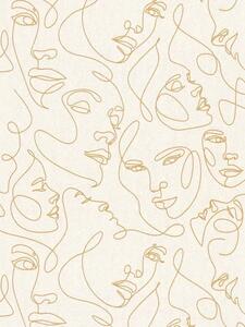 A.S. Création | Vliesová tapeta na stenu PintWalls 3 79172-2 | 0,53 x 10,05 m | krémová, zlatá