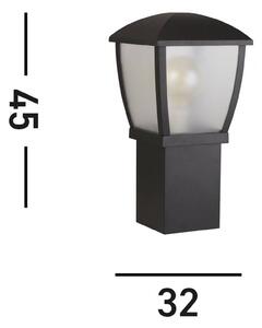 Podstavec Seattle, IP44, čierny, výška 45 cm, kov, Čierna, Hliník, Vonkajčie stĺpové osvetlenie