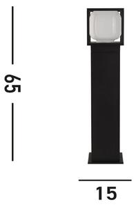 Aténske chodníkové LED svetlo, IP54, čierne, výška 65 cm, kov, Čierna, Hliník, Moderný