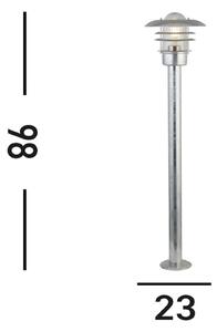 Chodníkové svetlo X Conrad, strieborné, IP44, výška 51 cm, oceľ