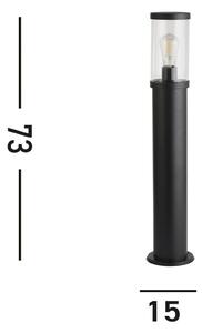 Svetelný stĺpik Bakerloo, IP44, čierny, výška 73 cm, kov, Čierna, Hliník, Moderný, Osvetlenie príjazdovej cesty