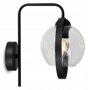 Elegantné kovové nástenné svietidlo Black Matt s ozdobným krúžkom