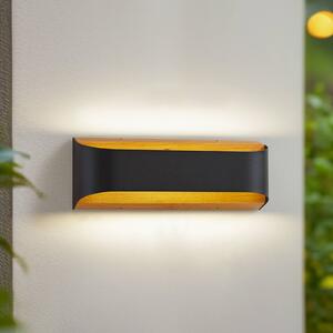 Lindby LED vonkajšie nástenné svietidlo Lenore, čierne, kov, 36,5 cm, Čierna, Hliník, Moderný, Nástenné svietidlo