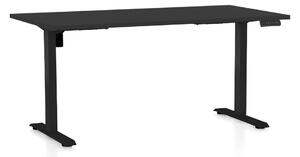 Výškovo nastaviteľný stôl OfficeTech B, 160 x 80 cm, čierna podnož, čierna