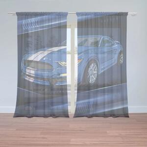 Sablio Záclony Mustang Modré pozadie s pruhmi: 2ks 150x250cm