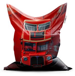 Sablio Sedací vak Červený poschodový autobus Vlajka - 150x100 cm