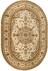 Koberec Super Rose 3792A Ornament kvety, krémový / béžový ovál