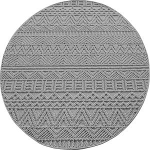 Koberec HELIX 3D Boho sivý kruh