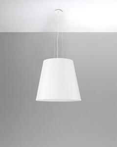 Závesné svietidlo Geneve, 1x biele textilné tienidlo, (biele sklo), (fi 50 cm)