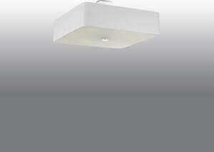 Stropné svietidlo Lokko, 1x biele textilné tienidlo, (biele sklo), (55 cm)