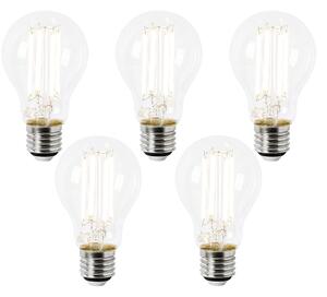 Sada 5 LED žiaroviek E27 A60 číre 2,2 W 470 lm 2700 K
