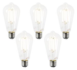 Sada 5 LED žiaroviek E27 ST64 číre 2,2 W 470 lm 2700 K