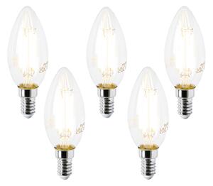 Sada 5 LED žiaroviek E14 B35 číre 2,2 W 470 lm 2700 K