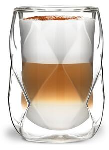 Súprava 2 dvojstenných pohárov na latté Vialli Design Geo, 250 ml