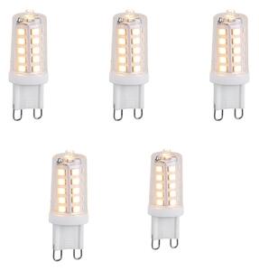 Sada 5 stmievateľných LED žiaroviek G9 s 3-stupňovým stmievaním 3W 250lm 2700K