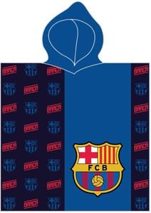 Detské froté pončo - futbalová osuška s kapucňou FC Barcelona - pre deti 3 - 6 rokov
