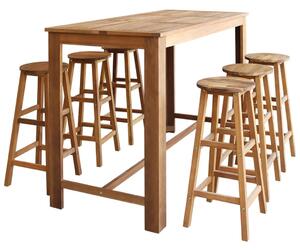Súprava barového stola a stoličiek, 7 ks masívne akáciové drevo