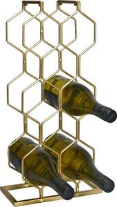 Stojan na víno kovový 8 fliaš zlatá