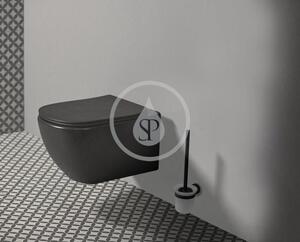 Ideal Standard - WC kefa nástenná s držiakom, čierna/satinované sklo