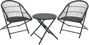 PROGARDEN Záhradný nábytok skladacia sada stôl + 2 stoličky umelý ratan KO-X87000150