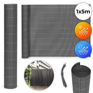 Obojstranná PVC rohož 100x500 cm na balkónový/terasový plot, farba antracitová, MultiGarden