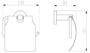 SAPHO XR732 X-Round držiak toaletného papiera s krytom, strieborná