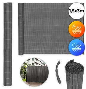 Obojstranná PVC rohož, 150x300 cm, na balkónový/terasový plot, farba antracitová, MultiGarden