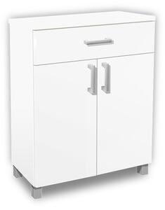 Kúpeľňová skrinka K24 farba korpusu: Bielý, farba dvierok: Bielé lamino