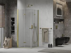 MEXEN - Lima Duo sprchovací kút, dvere skladacie 100 x 90 cm, transparentné, zlatá - 856-100-090-50-00-02