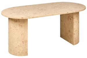 Jedálenský stôl hnedý efekt koreňovej kresby dreva 180 x 90 cm MDF oválny tvar moderný škandinávsky štýl kuchyňa jedáleň