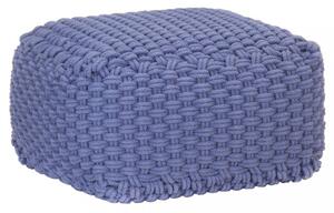 Ručne pletený taburet Dekorhome Modrá