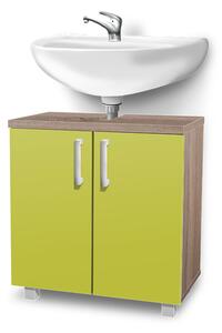 Kúpeľňová skrinka pod umývadlo K7 farba korpusu: Dub sonoma tmavý, farba dvierok: Lemon lesk