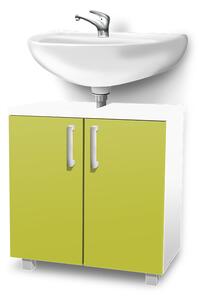 Kúpeľňová skrinka pod umývadlo K7 farba korpusu: Bielý, farba dvierok: Lemon lesk